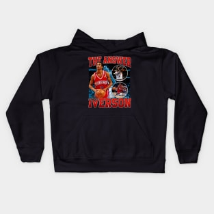 Allen Iverson The Answer Basketball Signature Vintage Retro 80s 90s Bootleg Rap Style Kids Hoodie